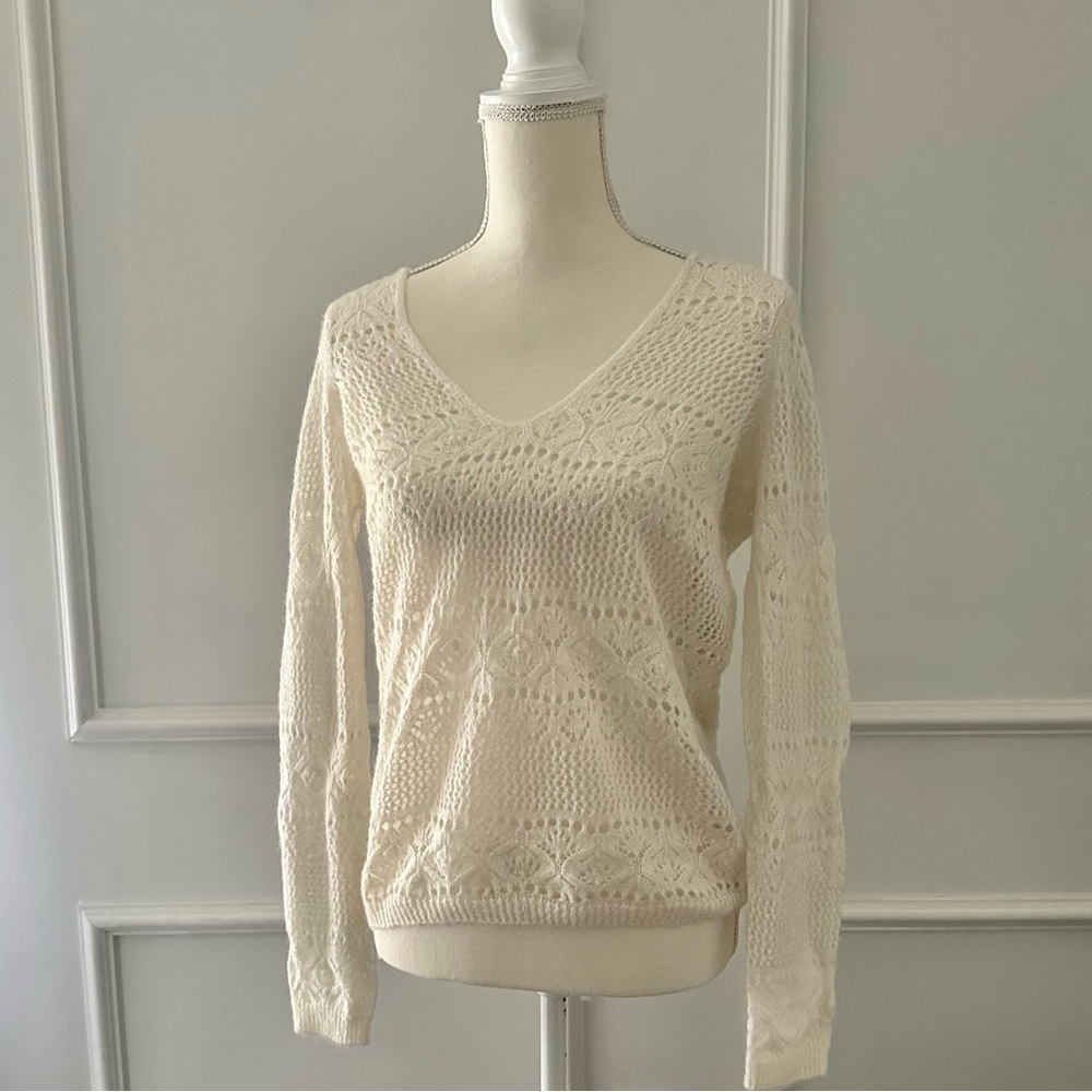 Sezane white Knit Sweater Jumper reversible - Picture 11 of 15
